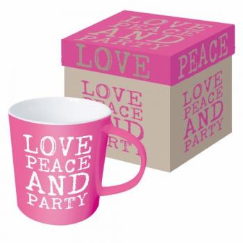 Love, Peace & Party pink - Kaffeetasse