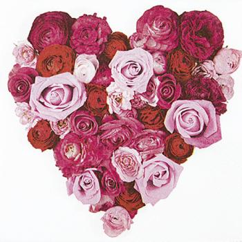 Heart of roses - Servietten 33x33 cm