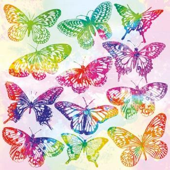 bunte Schmetterlinge | aquarell butterflies - Servietten 25x25 cm