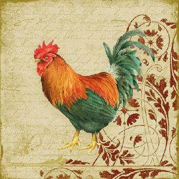 Rooster & Ornaments - Servietten 33x33 cm