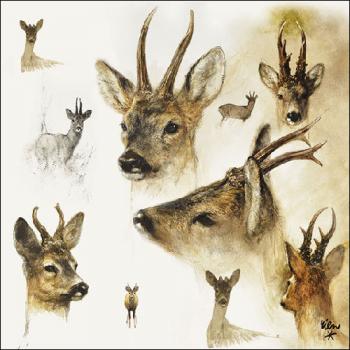 Portraits of Deer - Servietten 33x33 cm