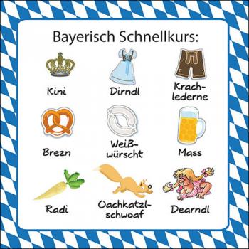 Bayerisch Schnellkurs - Servietten 33x33 cm