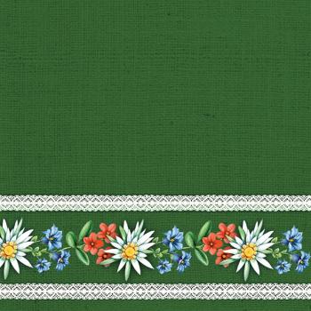 Bavarian Flowers green - Servietten 33x33 cm