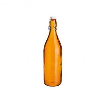 Glasflasche mit Buegelverschluss - orange