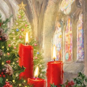 Candles in Church - Servietten 33x33 cm