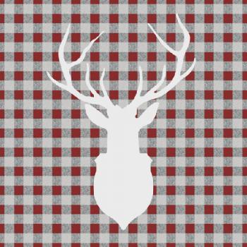Deer outline red - Servietten 33x33 cm