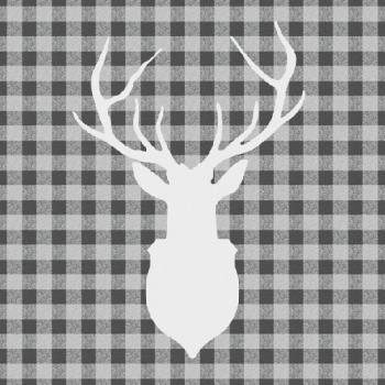 Deer outline grey - Servietten 33x33 cm
