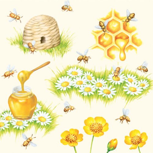 Bienen Honig Servietten 33x33 cm