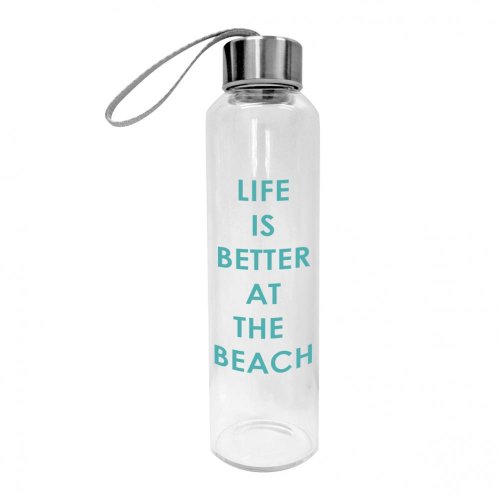 Glasflasche mit Deckel Design Life is better