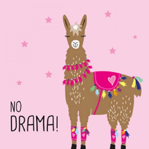 Drama Llama pink Servietten 33x33 cm