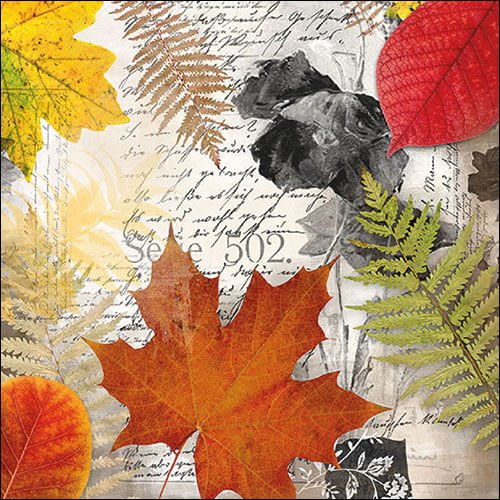 Leaves on Letter - Servietten 33x33 cm
