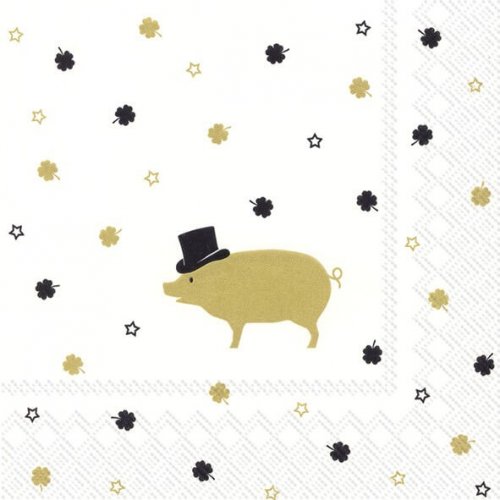 Mr. Pig Gold Servietten 33x33 cm