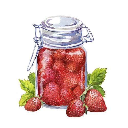 Serviette Erdbeeren im Glas von Fasana