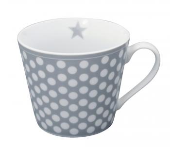 Grey Big dots – Happy cup Krasilnikoff Tasse