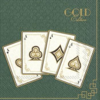 Poker gold edition - Servietten 33x33 cm