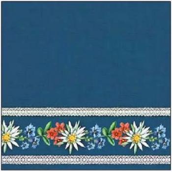 Bavarian Flowers blau – Servietten 25x25 cm