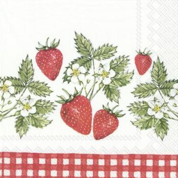 Erdbeeren - Servietten 33x33 cm