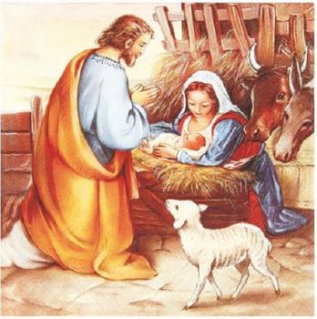 Jesus ist geboren - Weihnachtsservietten 33x33 cm