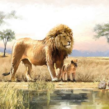 Löwen | Vater und Sohn - Servietten 33x33 cm
