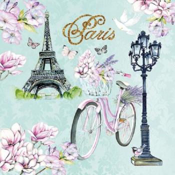 Ein Fahrrad in Paris – Servietten 25x25 cm