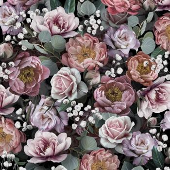 Vintage Rosen schwarz - Servietten 33x33 cm