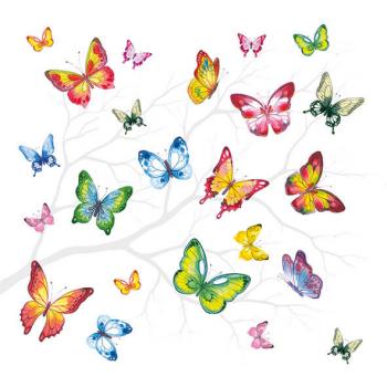 Viele bunte Schmetterlinge - Servietten 33x33 cm