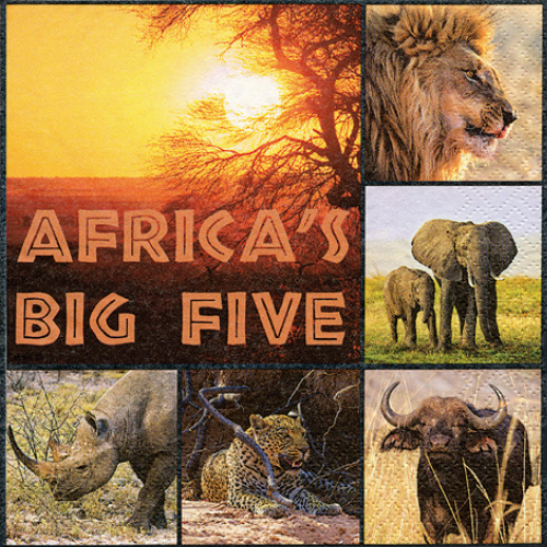Afrikanische Tiere - Servietten 33x33 cm