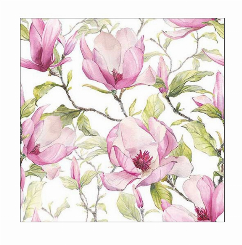 Magnolienblüten - Servietten 25x25 cm