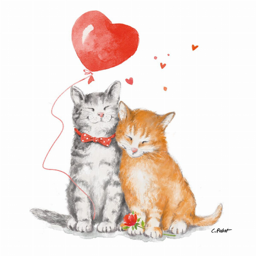 Cat love - Servietten 33x33 cm