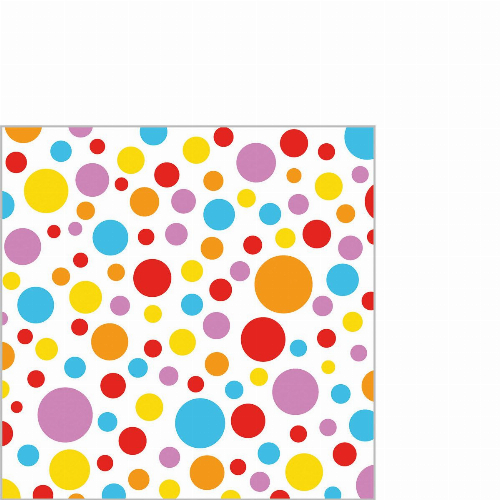Farbenfrohe Punkte - Servietten 25x25 cm