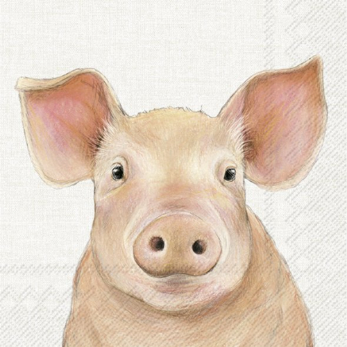 Farmtier Schwein  - Servietten 33x33cm