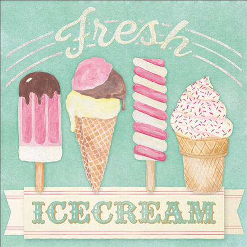 Fresh icecream Servietten mit Motiv 33x33 cm