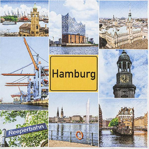 Hamburg Sights   - Servietten 33x33cm