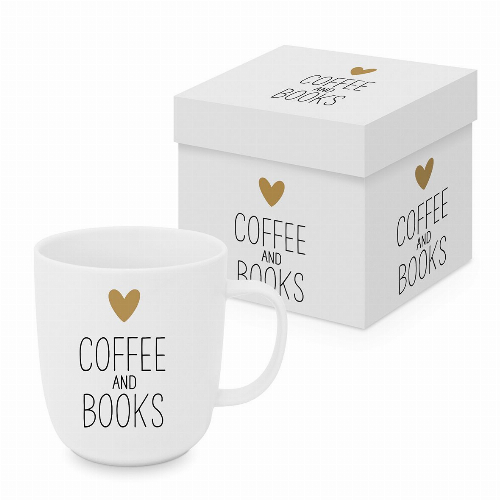 Kaffee & Bücher - Tasse mit Box