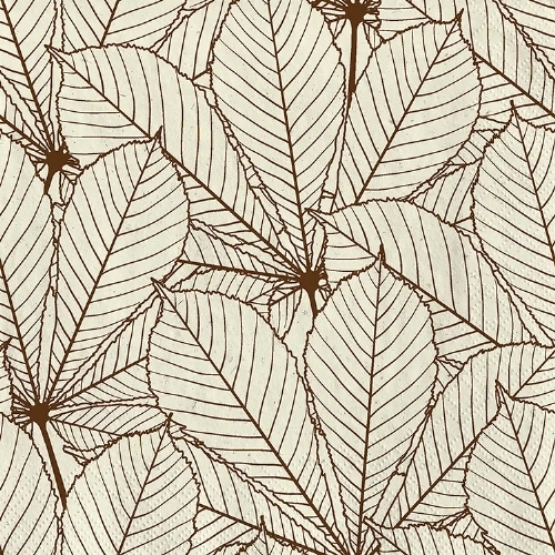Kastanienblat  - Grasservietten 33x33 cm