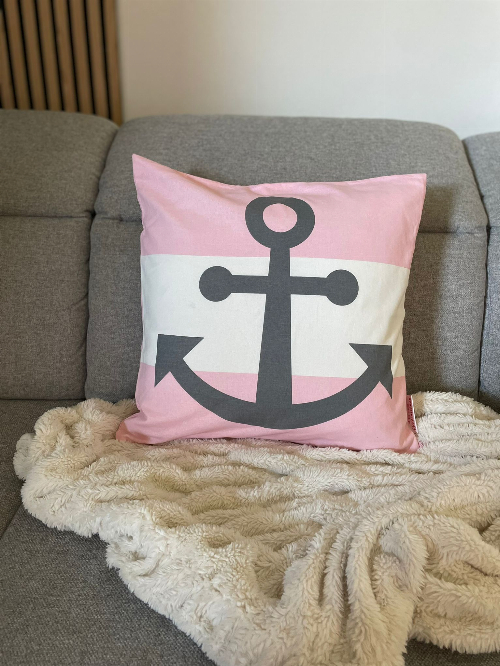 Anker pink – Cushion cover Krasilnikoff Kissenbezug