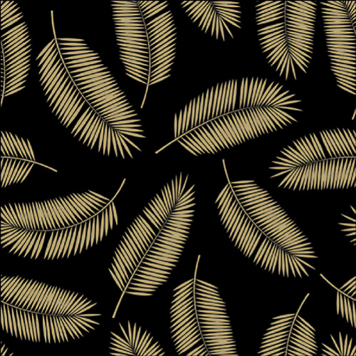 Palm leaves gold/black Servietten mit Motiv 33x33 cm
