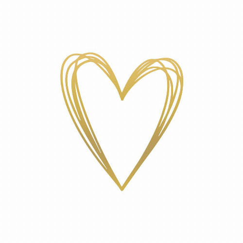 Pure Heart gold - Servietten 25x25 cm