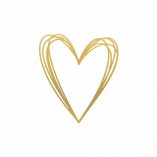 Pure Heart gold - Servietten 33x33 cm
