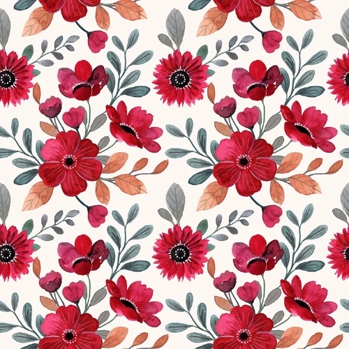 Rote Blumen  - Servietten 24x24 cm