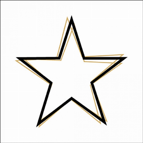 Star Outline Black / Gold - Servietten 33x33 cm