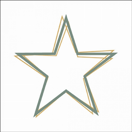 Star Outline Green / Gold - Servietten 33x33 cm