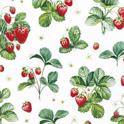 Strawberry Pattern   - Servietten 33x33cm