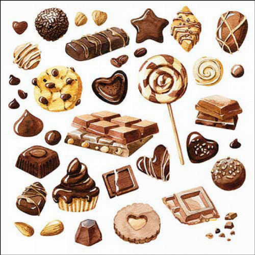 Sweet chocolates Servietten mit Motiv 33x33 cm