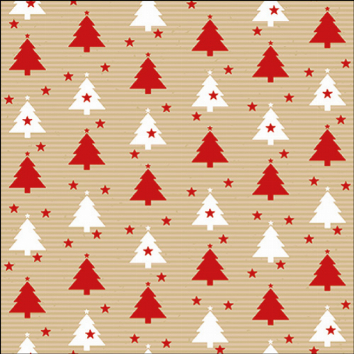 Weihnachtsbäume Muster - Servietten 33x33 cm
