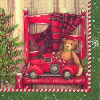 Teddy Xmas - Weihnachtsservietten 33x33 cm