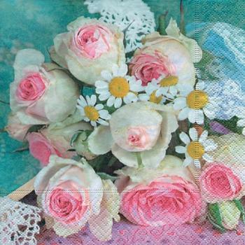 Bridal bouquet - Servietten 33x33 cm