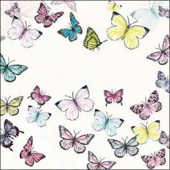 Butterfly White - Servietten 33x33 cm