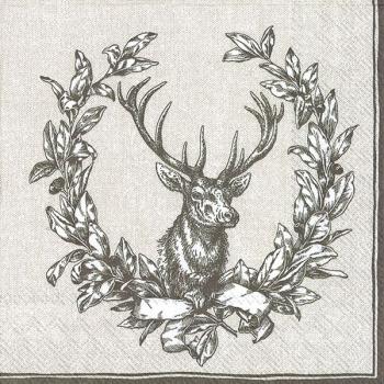 Country deer linen - Servietten 33x33 cm