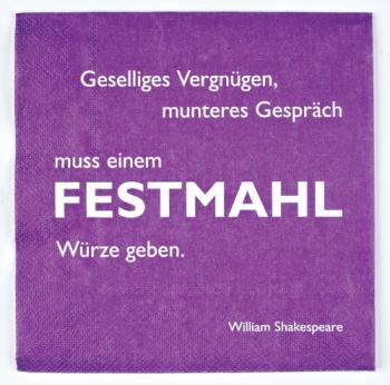 Festmahl, Shakespeare - Servietten 33x33 cm